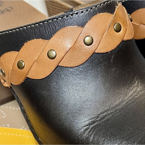 DANSKO Womens 'Rach' Black & Brown Leather Heritage Mules Size 39 US 8.5 - 9 - Picture 9 of 10